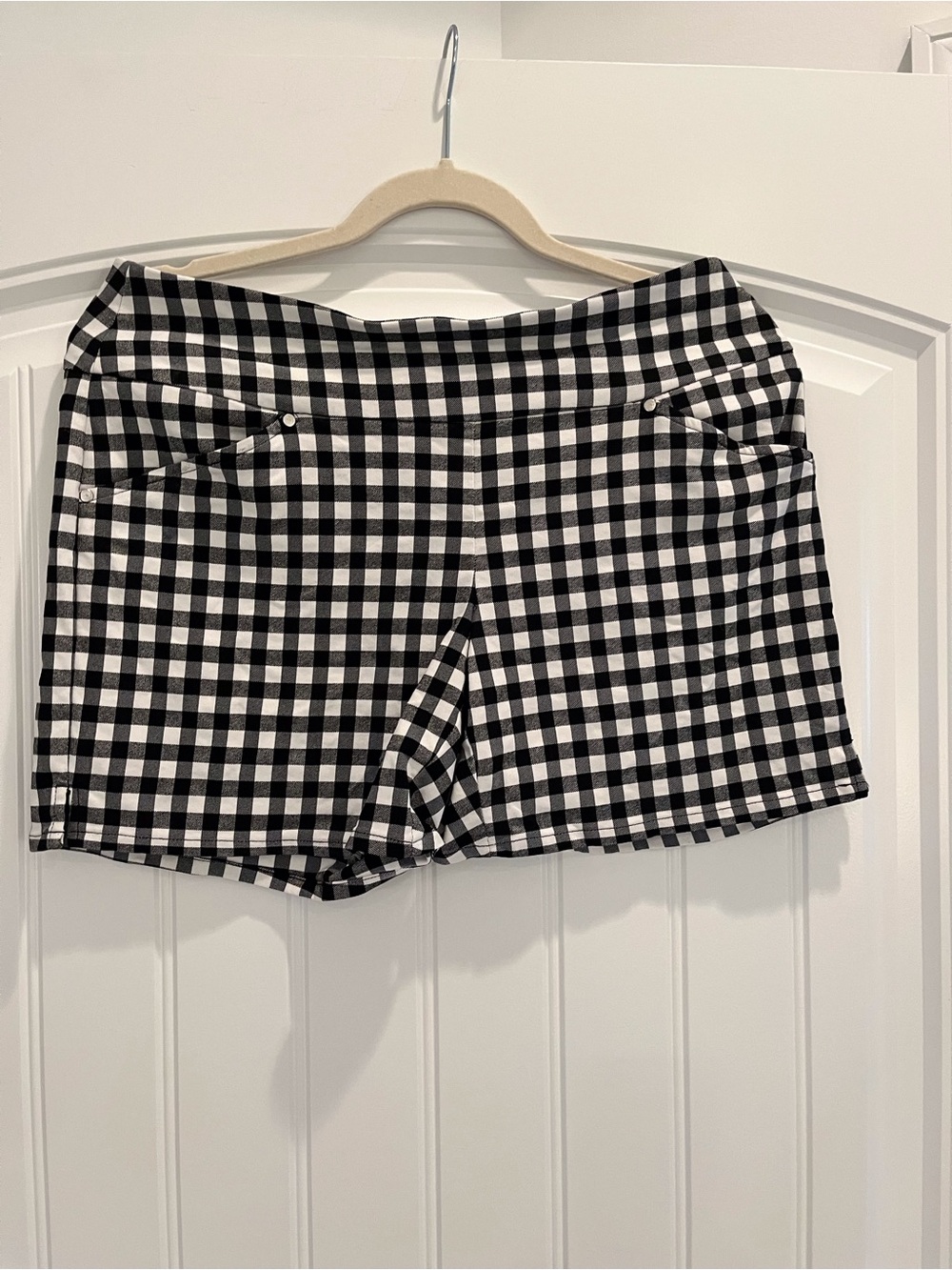INC International Concepts Black and White Gingham Shorts